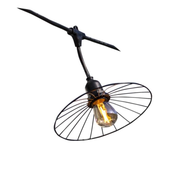 Guirlande extérieur abat-jour chic cage 10 douilles E27 6m - LUMISKY