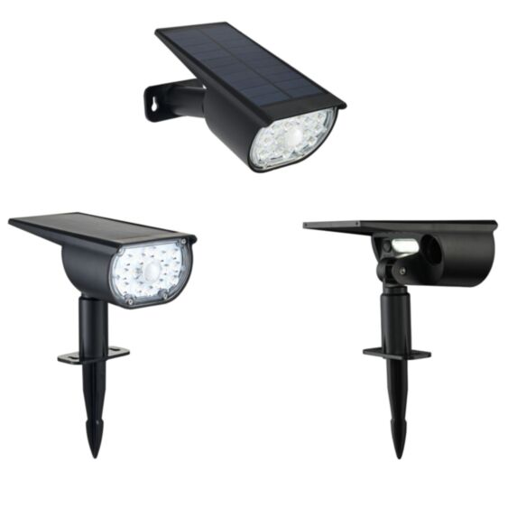 Spot solaire à planter 300 lumens double éclairage détecteur de présence - GALIX