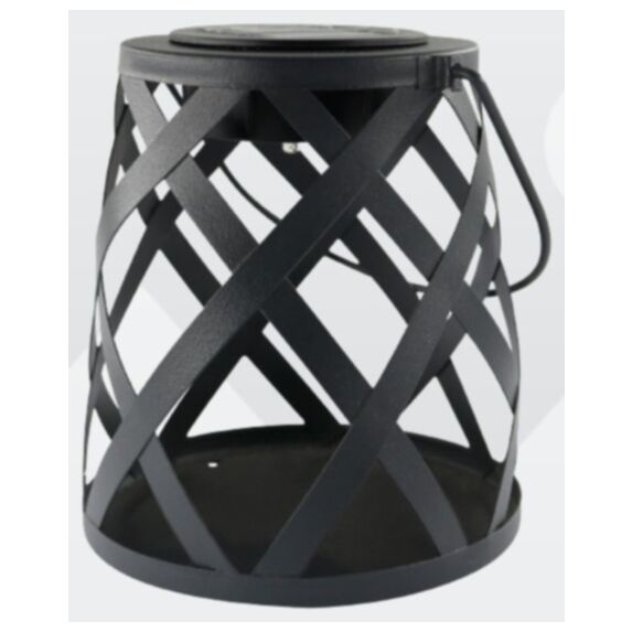 Lanterne solaire à poser ou suspendre D14 x H16 cm métal noir - GALIX