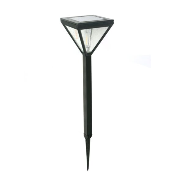 Borne solaire inox verre effet pluie 10cm blanc chaud - GALIX