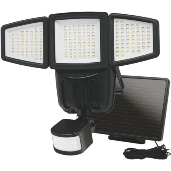 Projecteur solaire 3 têtes 1500lm blanc - GALIX