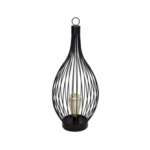 Lampe solaire métal filaire H50cm noir - GALIX