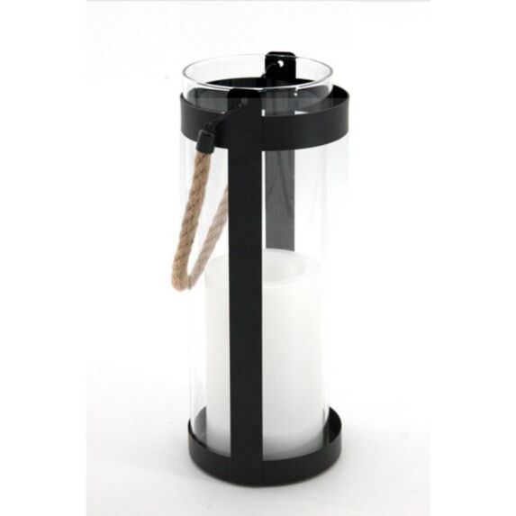 Lanterne solaire métal avec bougie led 25 cm - GALIX