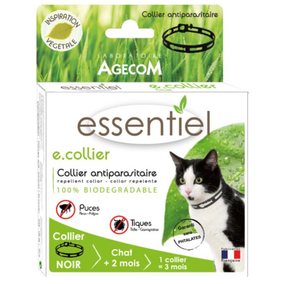 E.collier chat noir 35cm b/1collier
