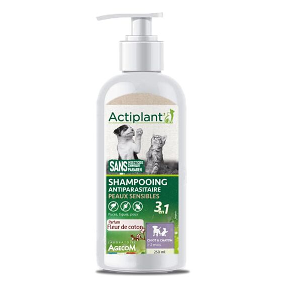 Shampooing Antiparasitaire Peaux Sensibles 250ml - ACTIPLANT'
