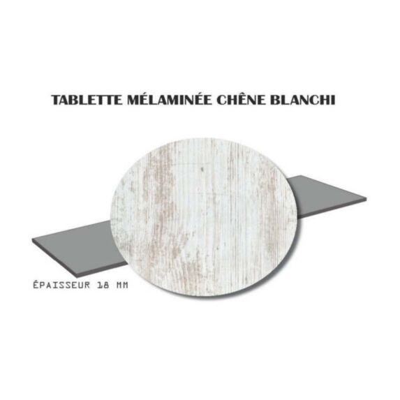 Tablette mélaminée chêne blanchi 18 mm 800 x 300 mm - SUPBOIS