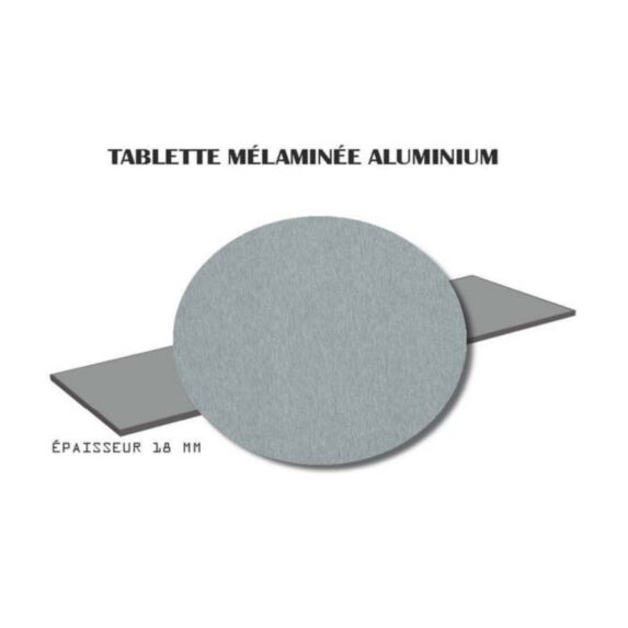 Tablette mélaminée Aluminium 18mm 250x50cm
