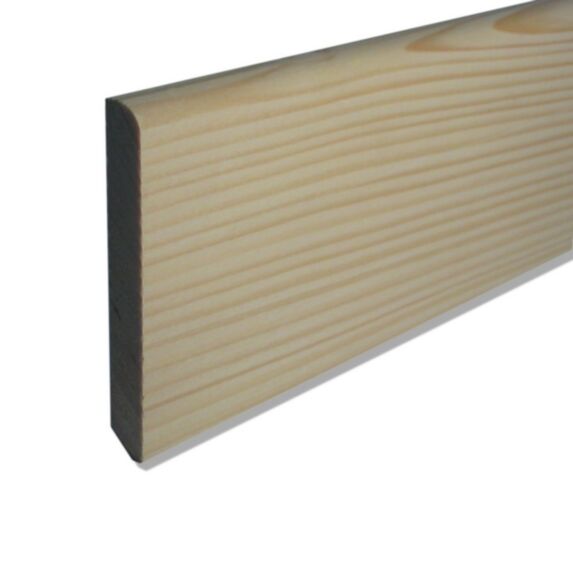 Plinthe sapin bord bord arrondi 2050 x 95 x 9 mm - SUPBOIS