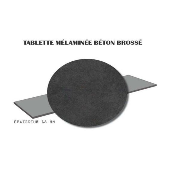 Tablette mélaminée Béton Brossé 18mm 120x30cm