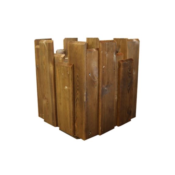 Jardinière carrée Vertiwood pin traité brun 500x500 0,55m - DEBARGE