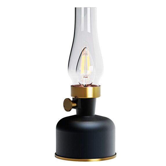 Lampe LED rétro verre/metal 200lum noir - WATT&HOME