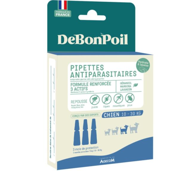 Pipettes chien 10-30kg 3x2ml - DEBONPOIL