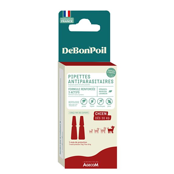 Pipettes chien >30kg 2ml 2 unités - DEBONPOIL