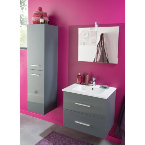 Colonne Salle de Bain Nisa 35x35x140cm Gris Anthracite