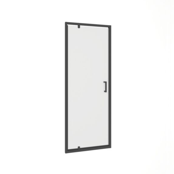 Porte pivotante 80x195cm 5mm transparent/noir mat