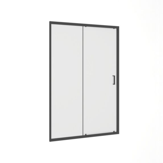 Porte coulissante 120x195cm 5mm transparent/noir mat