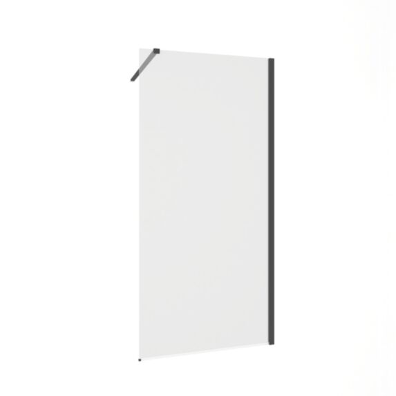 Paroi fixe 90x195cm 5mm transparent/noir mat