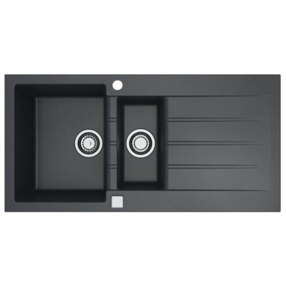 Evier 1,5 bacs 100x50cm Cadit+ noir - DIADEM