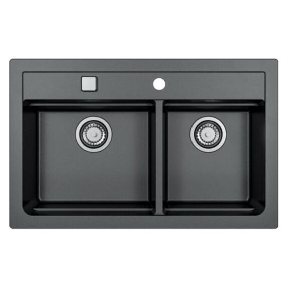 Evier 2 bac 79x50cm Atrox+ noir - DIADEM