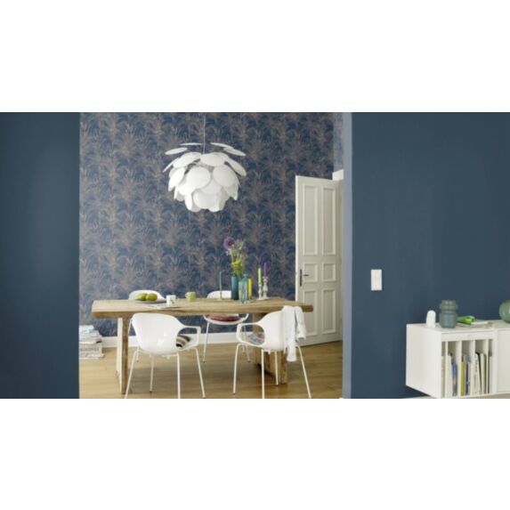 Papier peint vinyle graine tropiques XXL bleu or 10x0,53m