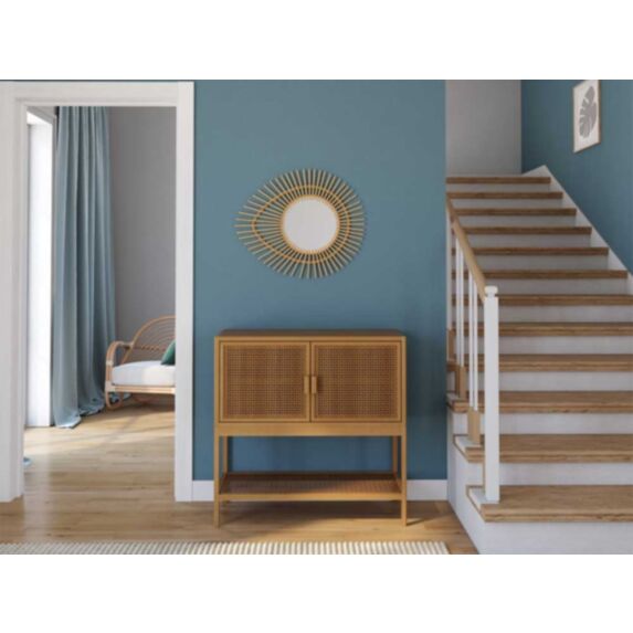 Papier peint vinyl intissé Bering bleu lisse