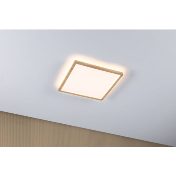 Plafonnier LED 29,3x29,3cm 16W 2000lm 3000K plast effet bois 230V Atria Shine Wood - PAULMANN