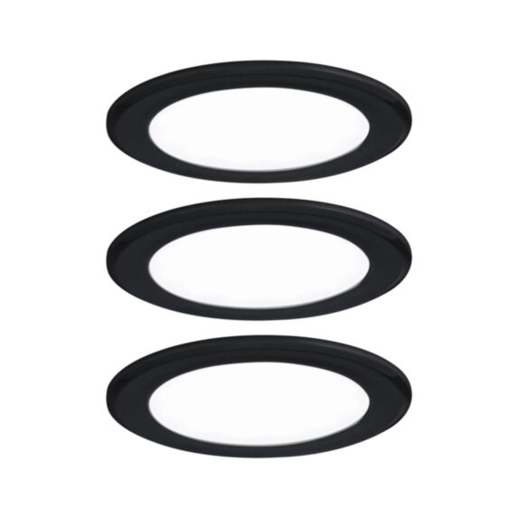 Encastré LED meuble Ø65mm x3 2,5W 4000K noir - PAULMANN