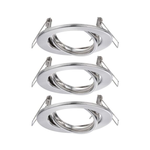 3 Spots encastrés orientables 40W GU10 230V Acier brossé/Métal