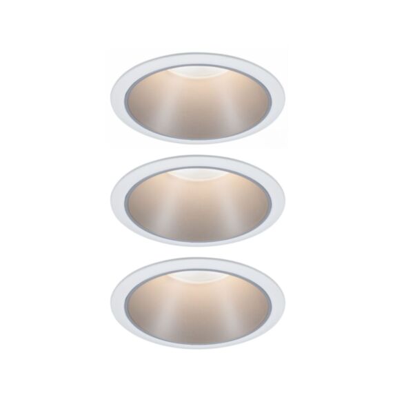 3 Spots LED encastrés Cole 6,5W 2700K 230V blanc/argent