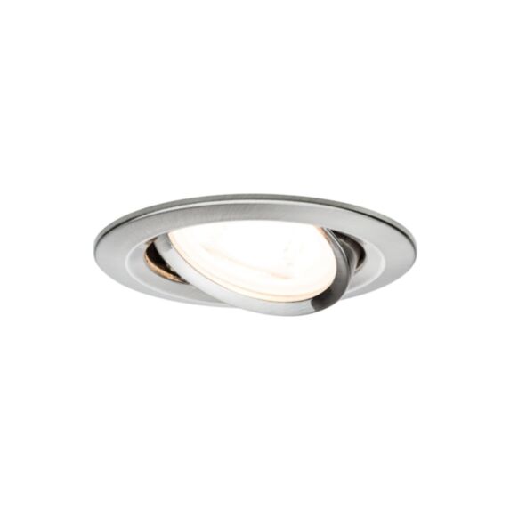 Encastré Nova orientable Ø84mm GU10 x3 6,5W alu acier - PAULMANN