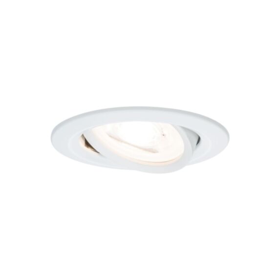 3 Spots LED encastrés orientables Nova IP44 6,5W 2700K 230V GU10 51mm Blanc dépoli/Alu