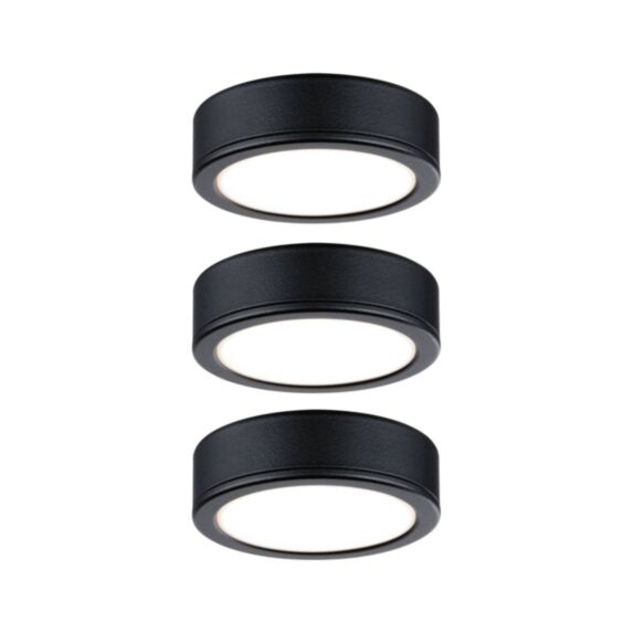 3 Spots meuble Pukk 210lm 3W Noir