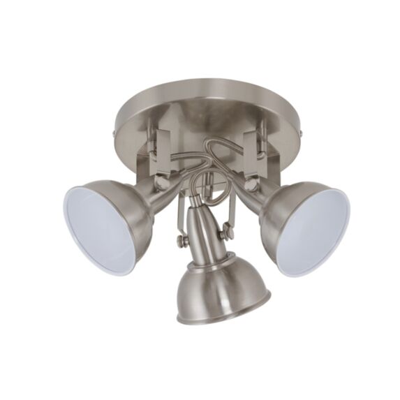 Plafonnier 3 spots métal /blanc satin