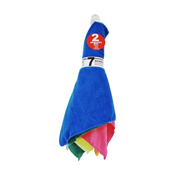 7 chiffons microfibres - LISERE VERT