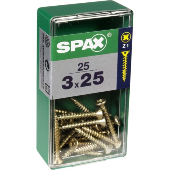 25 vis 3x25 tête fraisée empreinte PZ1 jaune SPAX