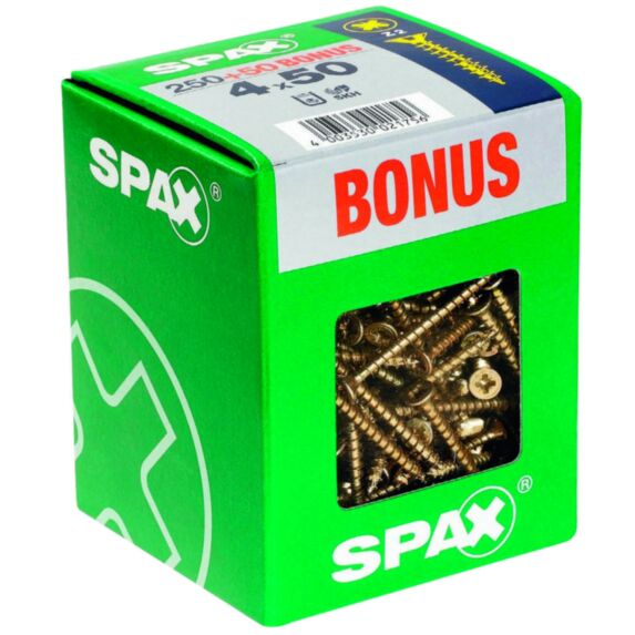250 vis 4x50 tête fraisée empreinte PZ2 jaune SPAX