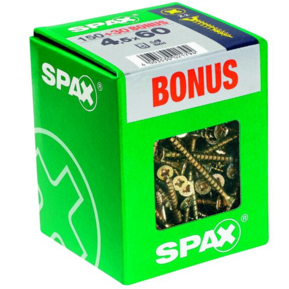 150 vis 4,5x60 tête fraisée empreinte PZ2 jaune SPAX