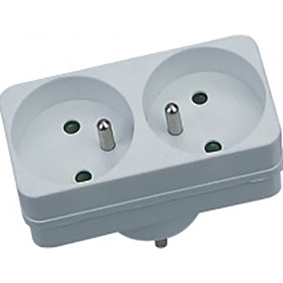 Multiprise Biplite 2P+T 16A NF Blanc