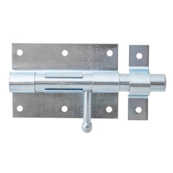 Verrou de box bouton + gâche attachée Ø15,5mm 6,7x13,5cm zingué - ALBERTS