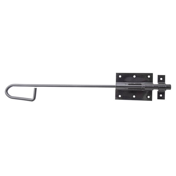 Verrou baïonnette + gâche attachée Ø13,5mm 6,7x40cm noir - ALBERTS