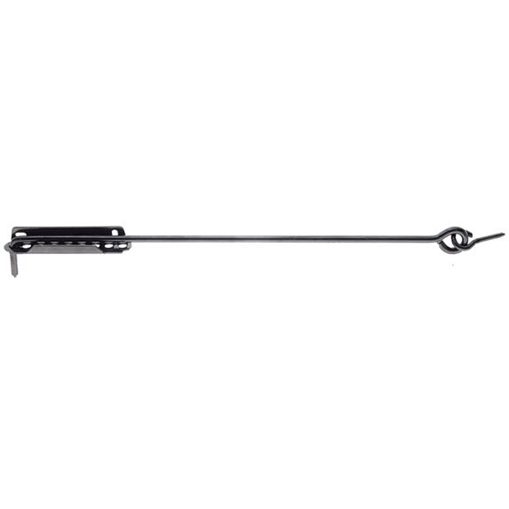 Crochet crémaillère + platine d'arrêt ajustable Ø8mm 50cm noir - ALBERTS