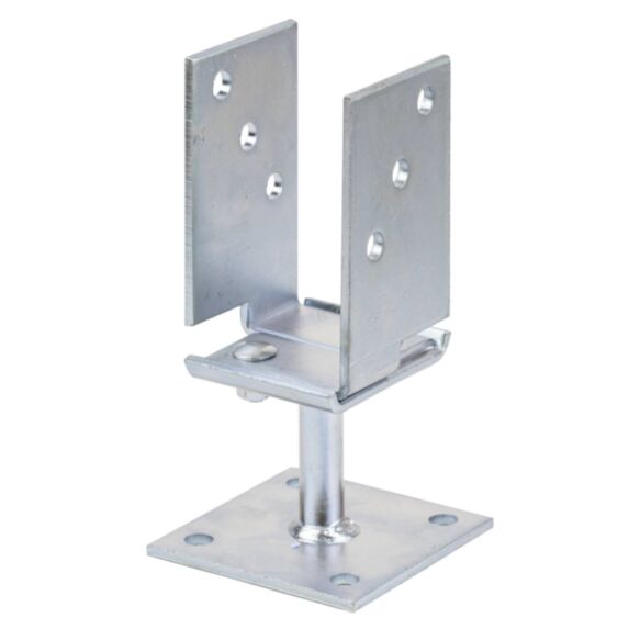 Ancre de poteau en U 71x100x5mm Ø11mm 10 trous - ALBERTS