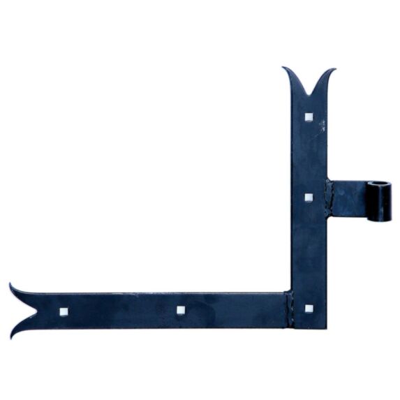 Penture équerre queue de carpe gauche Ø14mm 25x3,5x30cm noir - ALBERTS