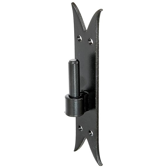 Gond sur platine Crochet DI bout queue de carpe Ø14mm 20,5x5,4x4,5x0,5cm noir - ALBERTS