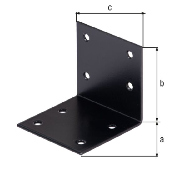 Équerre large noire 60x60x60mm noire - ALBERTS
