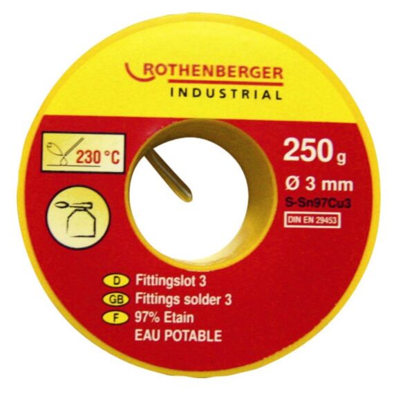 Bobine étain 97% 250 gr. écologique - ROTHENBERGER INDUSTRIAL