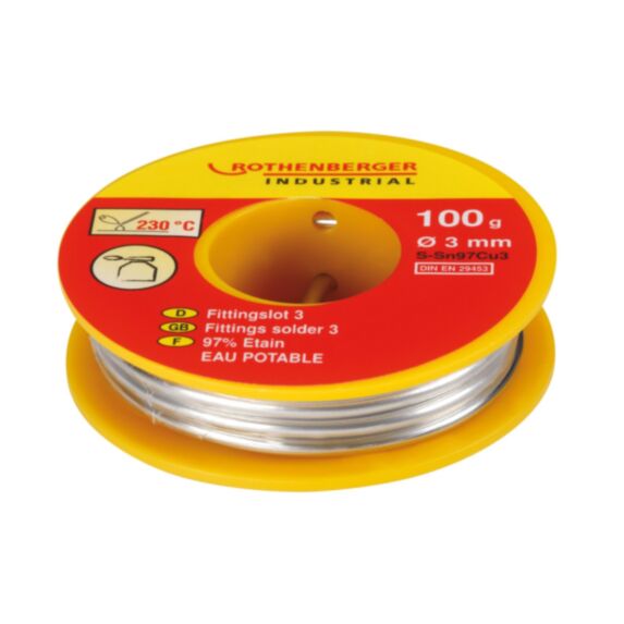 Étain 97% 3 mm sans ame décapante 100 g - ROTHENBERGER