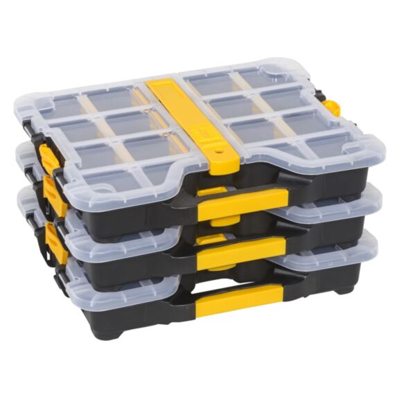 3 mallettes organiseur plastique Allit 12 cases avec fixation