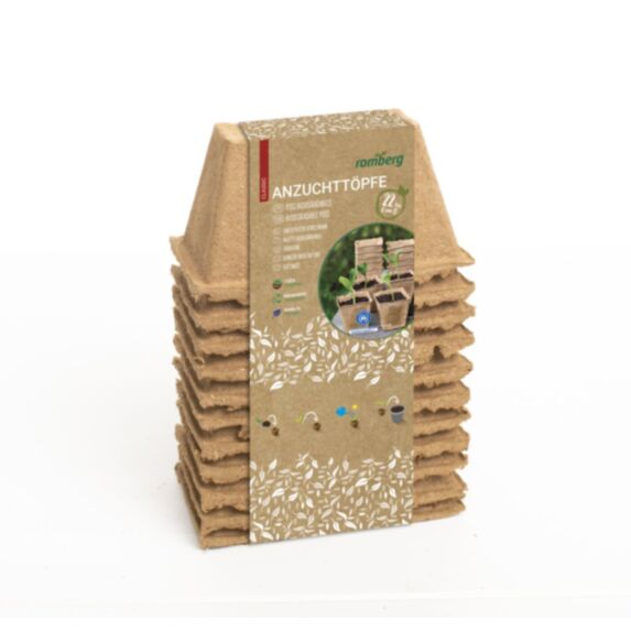 22 pots biodégradables 6 cm carré - ROMBERG