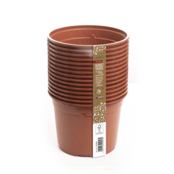 15 pots en plastique 13 cm rond rouge en filet - ROMBERG